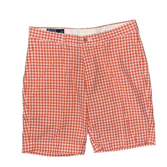 Polo Ralph Lauren Other - Polo Ralph Lauren Orange Gingham Chino Shorts Men’s 34 Vintage